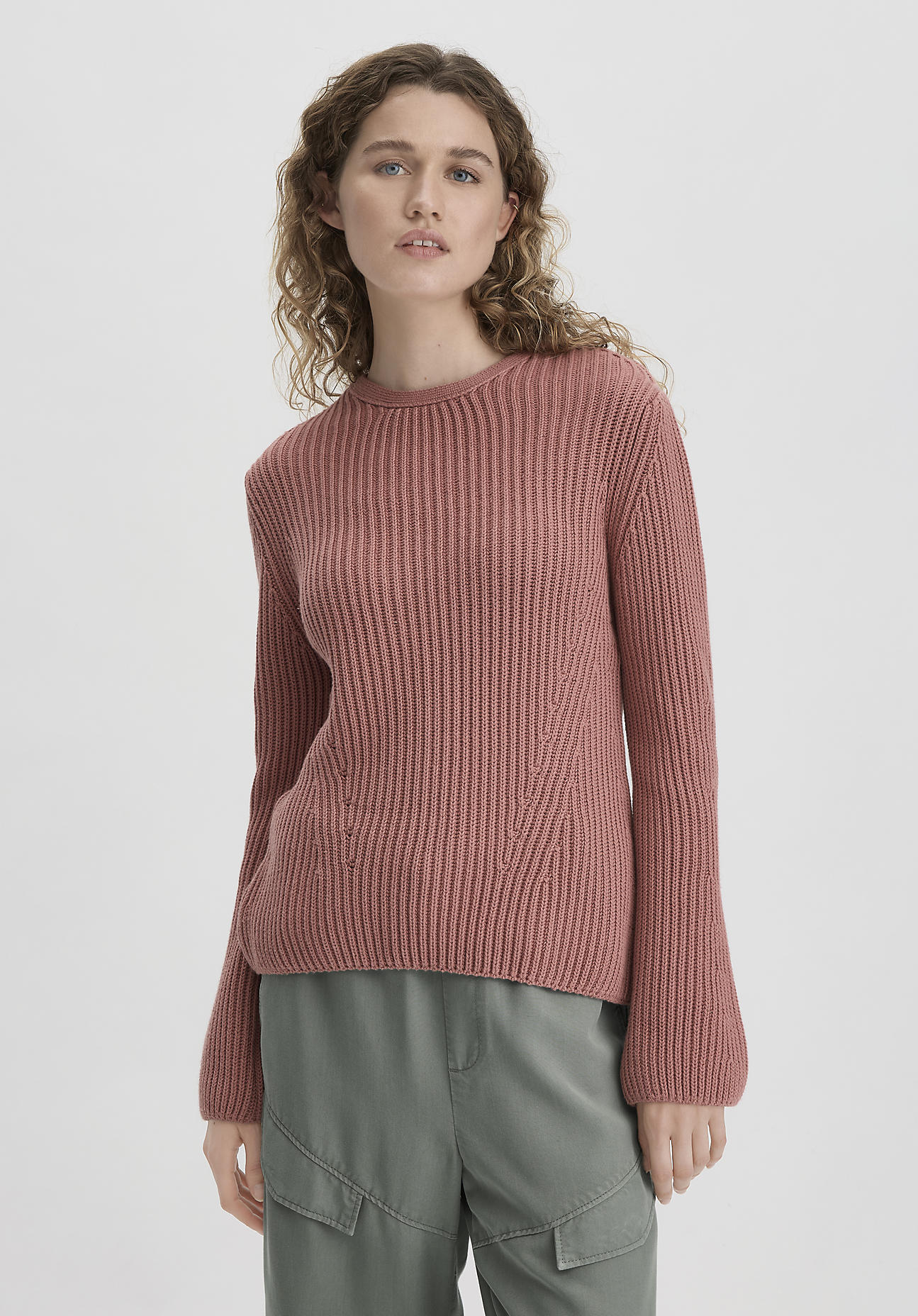 hessnatur Damen Strick Pullover Regular aus Bio-Baumwolle - braun GrösseL von hessnatur