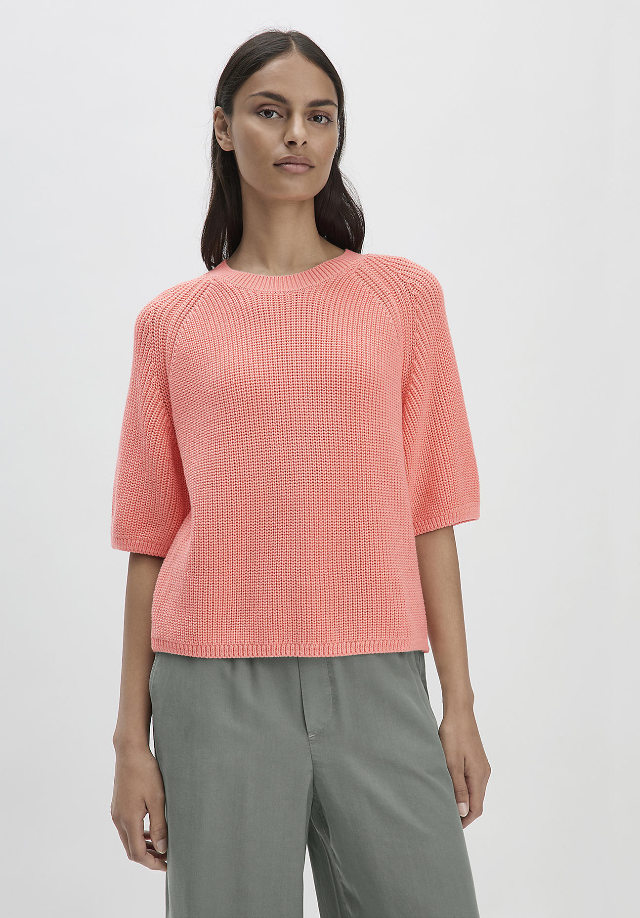 hessnatur Damen Strick Pullover Relaxed aus Bio-Baumwolle - rosa GrösseL von hessnatur