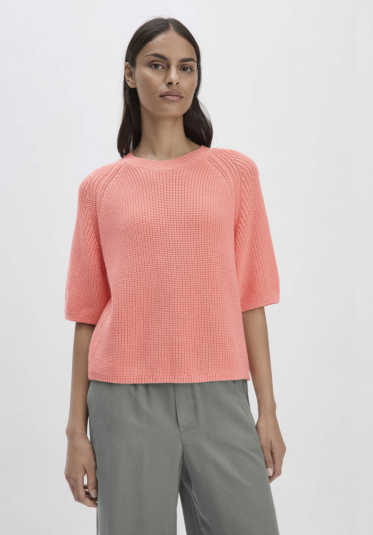 hessnatur Damen Strick Pullover Relaxed aus Bio-Baumwolle - rosa GrösseM von hessnatur