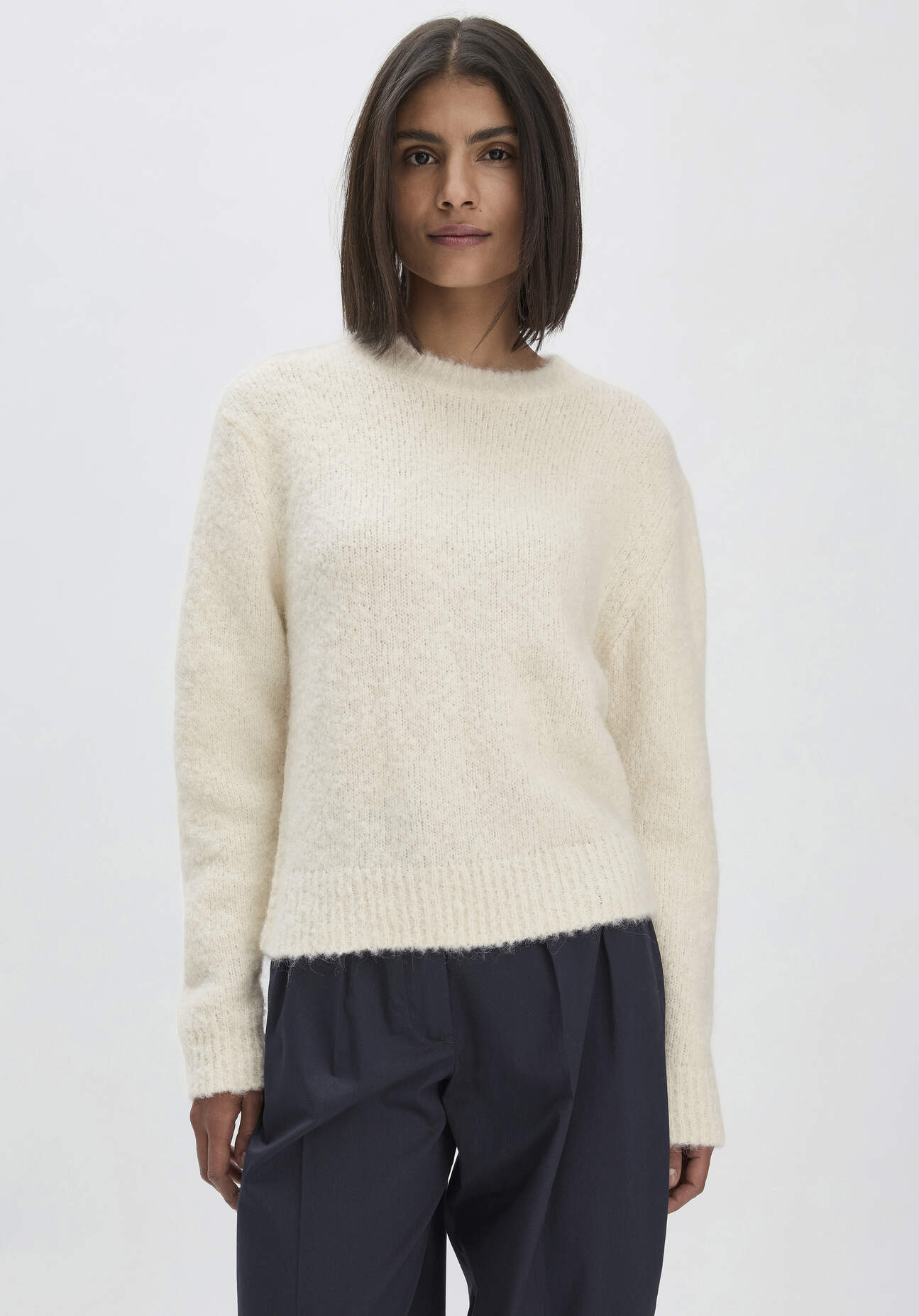 hessnatur Damen Pullover Relaxed aus Alpaka mit Bio-Baumwolle - weiß GrösseL hessnatur Damen Pullover Relaxed aus Alpaka mit Bio-Baumwolle - weiß GrösseL von hessnatur