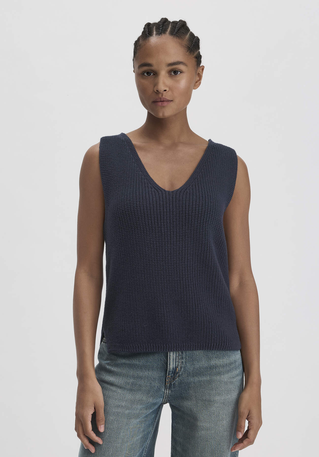 hessnatur Damen Strick Top Regular aus Bio-Baumwolle - blau GrösseM hessnatur Damen Strick Top Regular aus Bio-Baumwolle - blau GrösseM von hessnatur