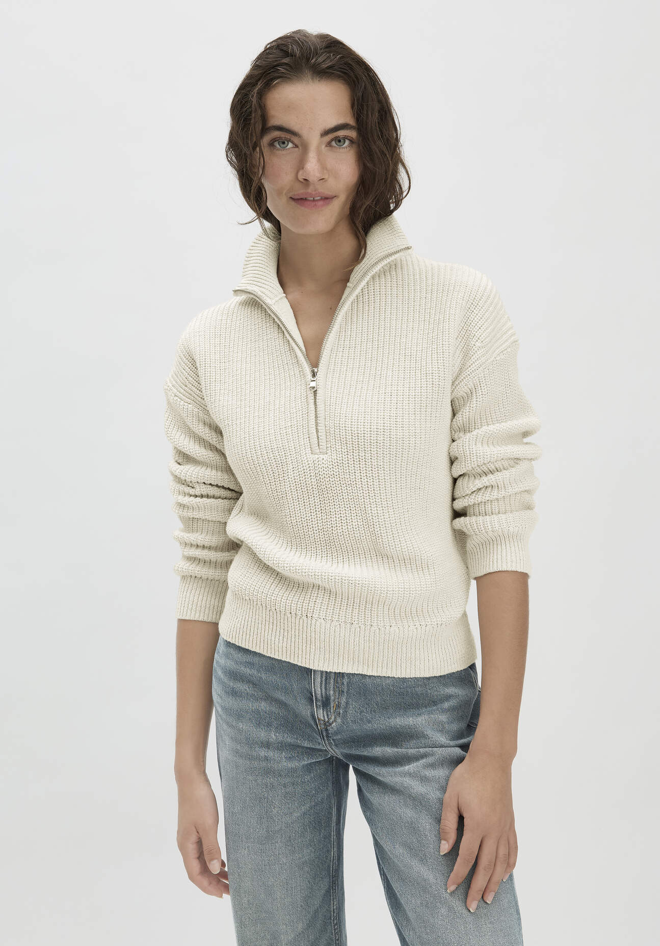 hessnatur Damen Strick Troyer Relaxed aus Bio-Baumwolle - beige GrösseM hessnatur Damen Strick Troyer Relaxed aus Bio-Baumwolle - beige GrösseM von hessnatur