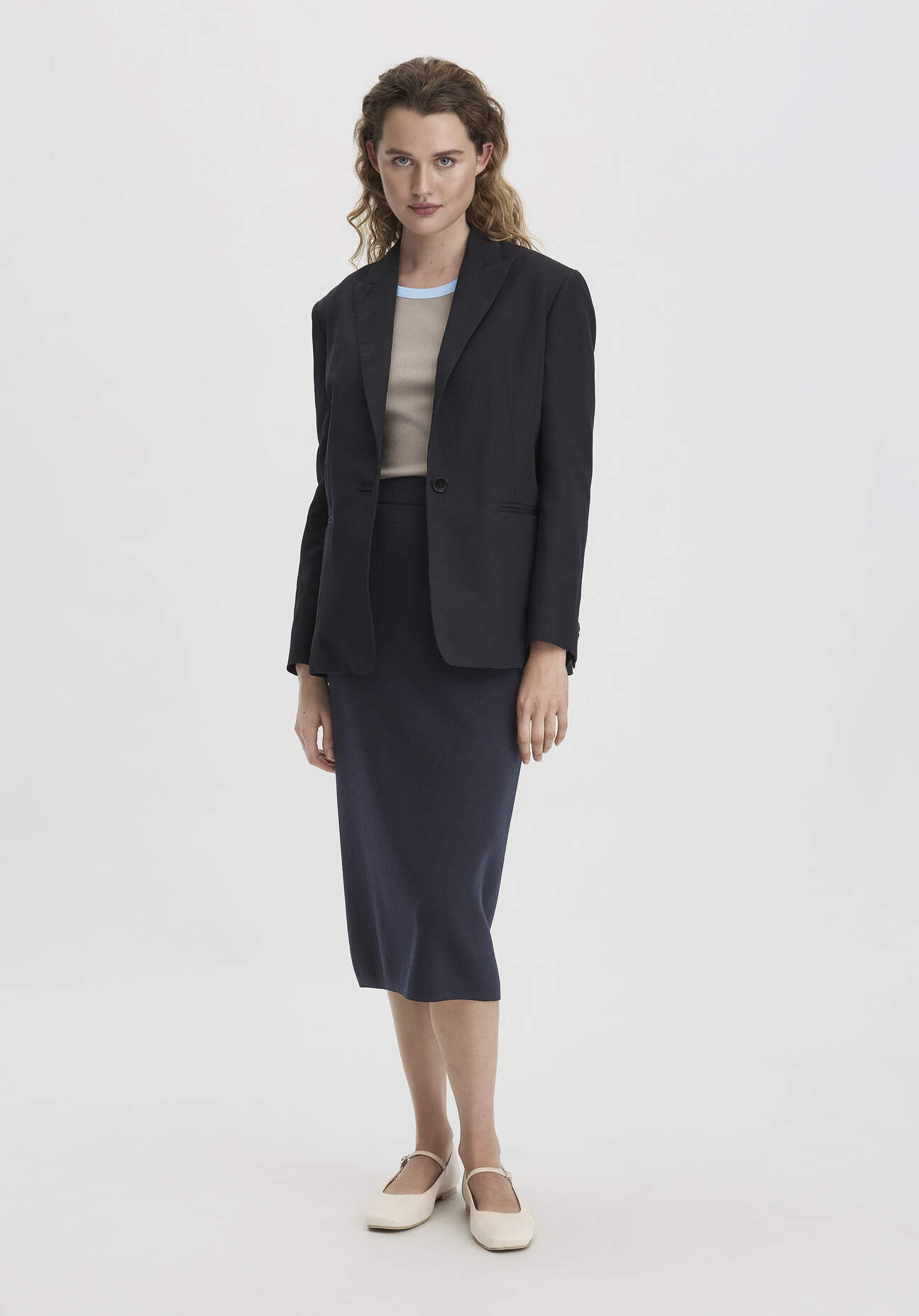 hessnatur Damen Strickrock Slim aus Bio-Merinowolle - blau Grösse42 hessnatur Damen Strickrock Slim aus Bio-Merinowolle - blau Grösse42 von hessnatur