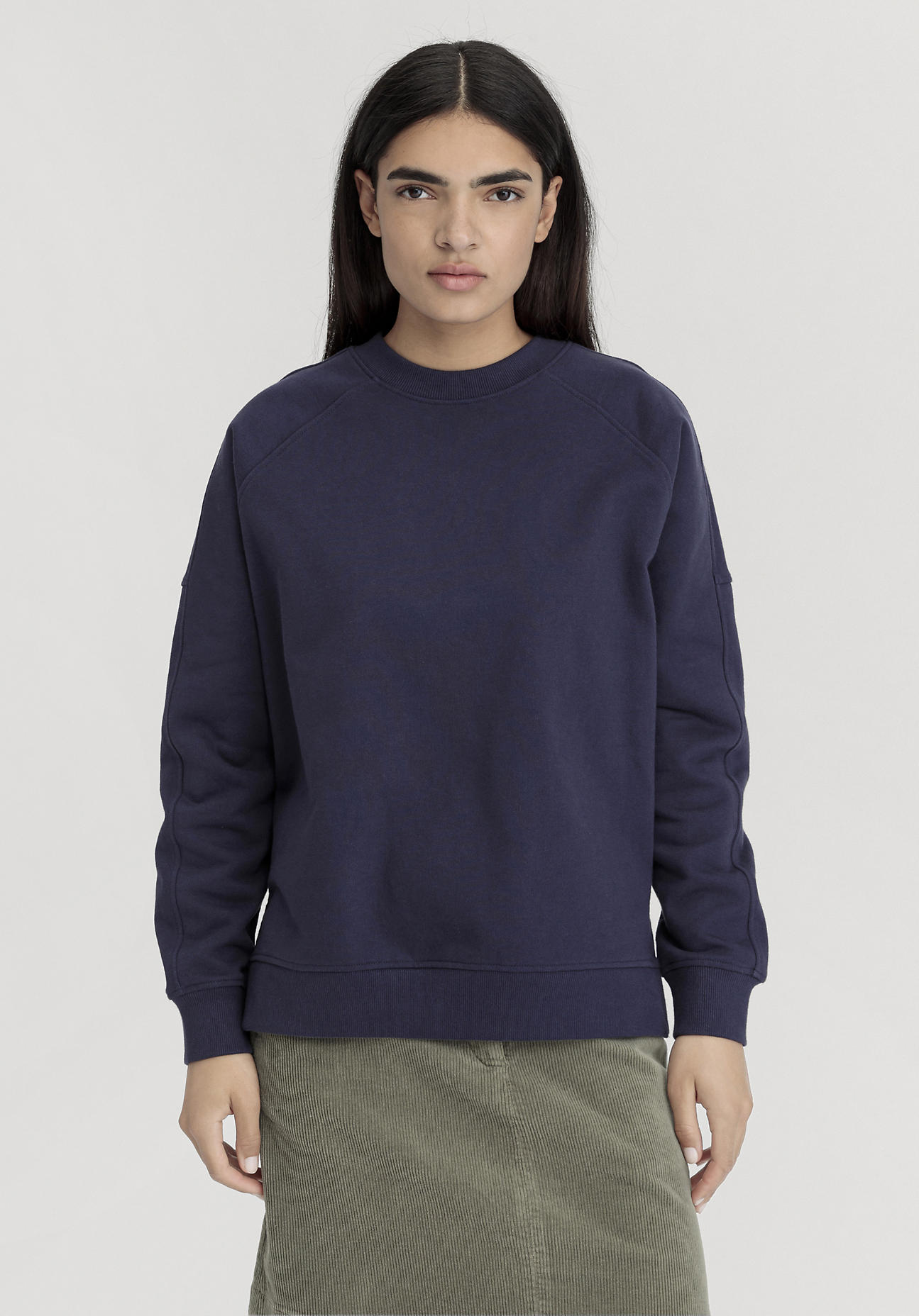 hessnatur Damen Sweatshirt Oversize aus Bio-Baumwolle - blau GrösseS von hessnatur