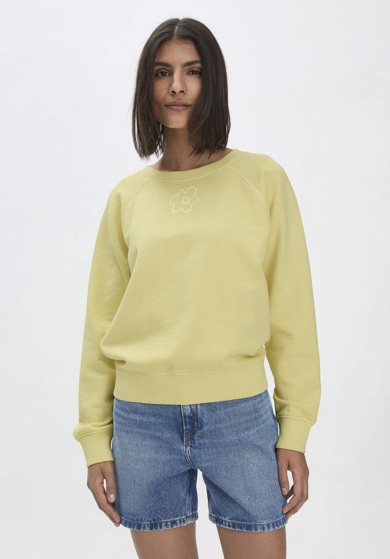 hessnatur Damen Sweatshirt Oversize aus Bio-Baumwolle - gelb GrösseM von hessnatur