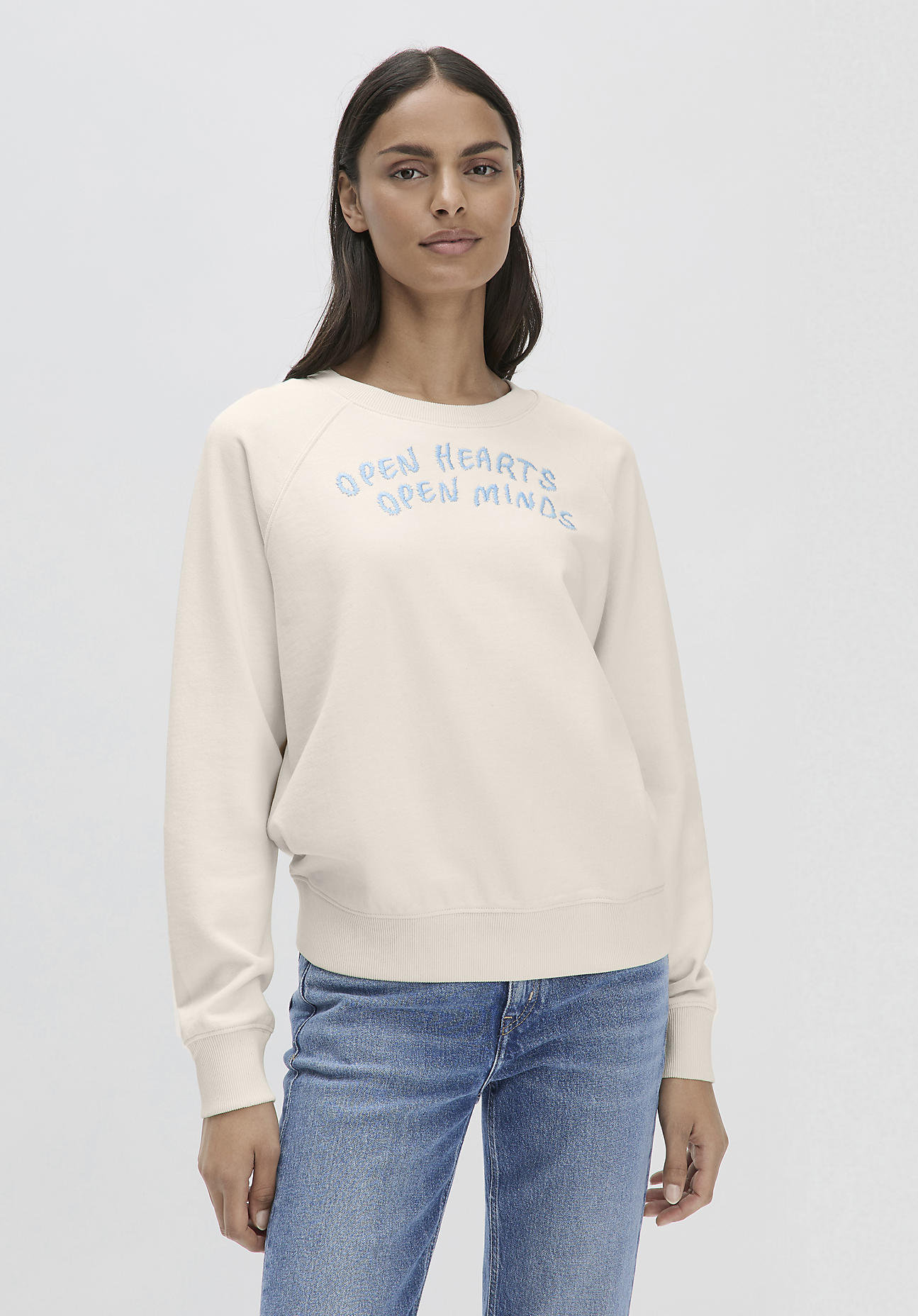 hessnatur Damen Sweatshirt Oversize aus Bio-Baumwolle - naturfarben GrösseL von hessnatur