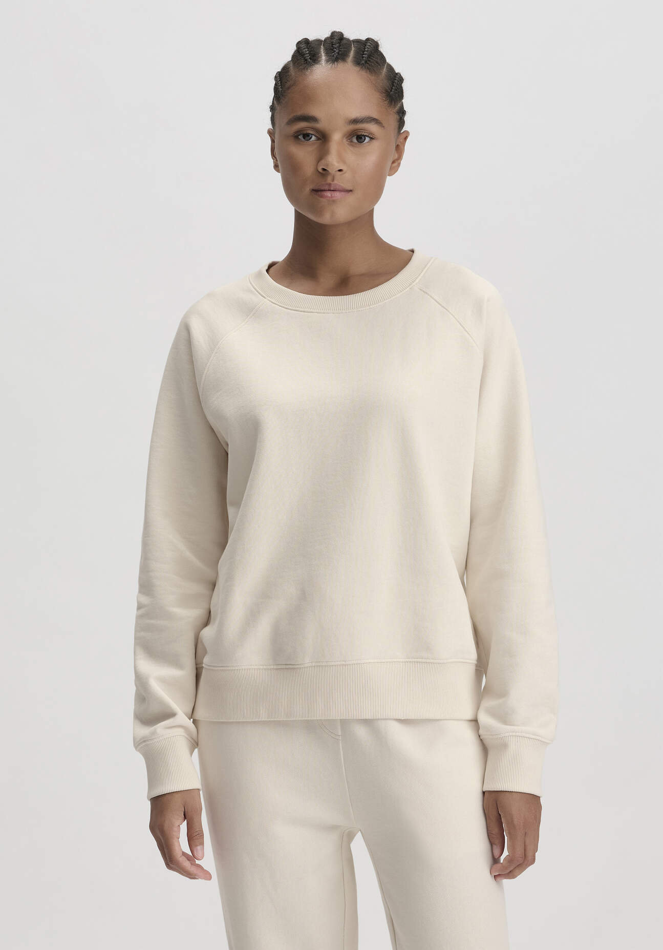 hessnatur Damen Sweatshirt Oversize - naturfarben GrösseL von hessnatur