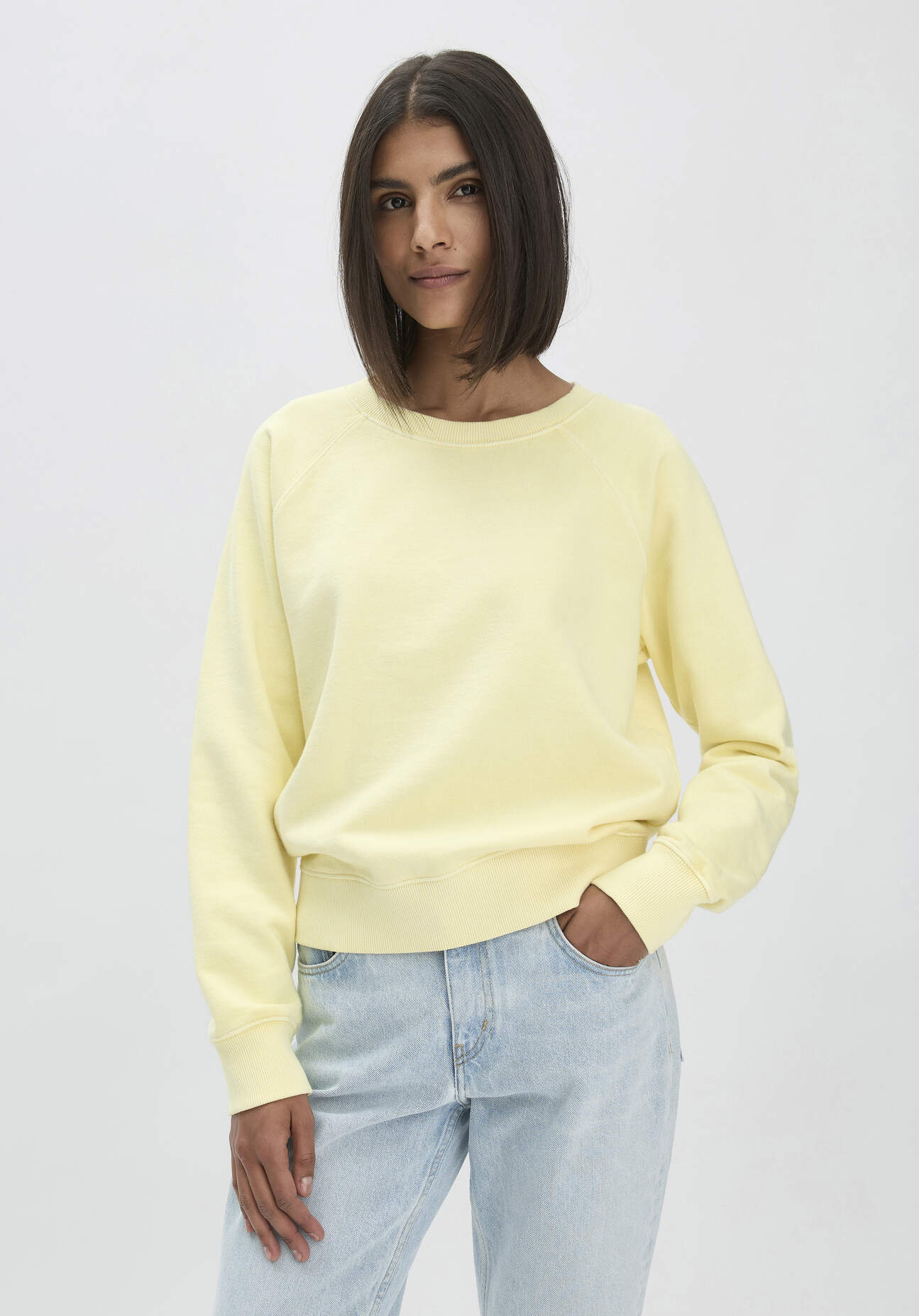 hessnatur Damen Sweatshirt Oversize aus Bio-Baumwolle - gelb GrösseL von hessnatur