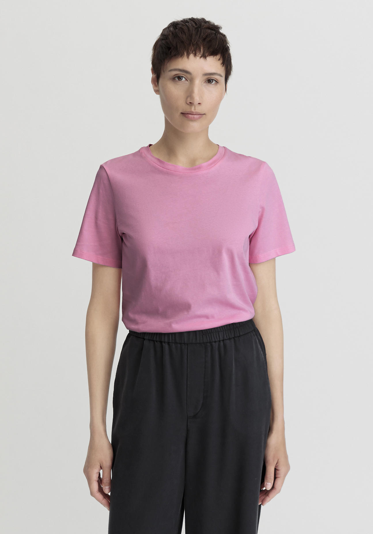 hessnatur Damen T-Shirt Regular aus Bio-Baumwolle - rosa Grösse36 von hessnatur