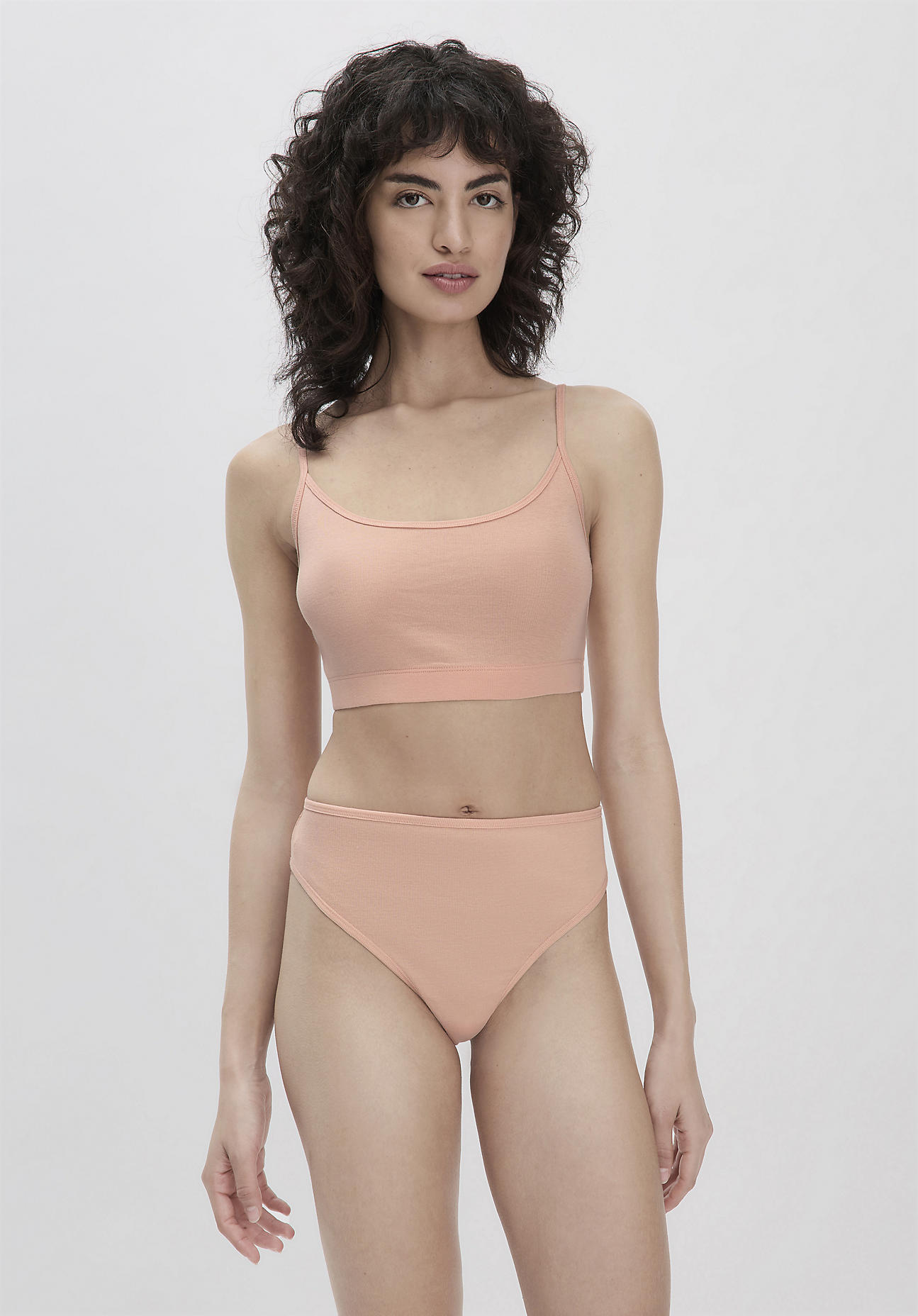 hessnatur Damen Taillenslip High Waist 2er-Set PURE NATURE aus Bio-Baumwolle - rosa Grösse36 von hessnatur