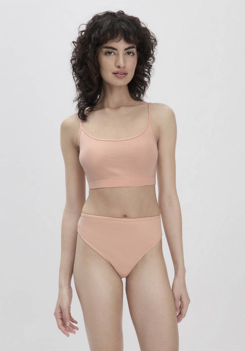 hessnatur Damen Taillenslip High Waist 2er-Set PURE NATURE aus Bio-Baumwolle - rosa Grösse44 von hessnatur