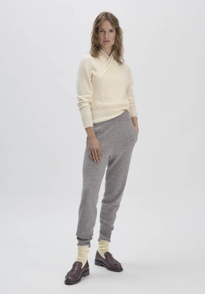 hessnatur Damen WUNDERKIND × HESSNATUR Strickhose Regular aus Bio-Merinowolle mit Kaschmir - grau Grösse36 von hessnatur