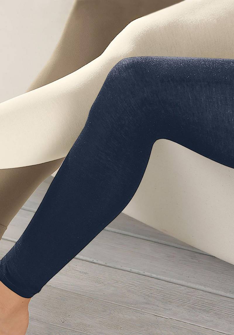 hessnatur Feinstrumpf-Leggings aus Bio-Baumwolle - blau Grösse40/42 von hessnatur