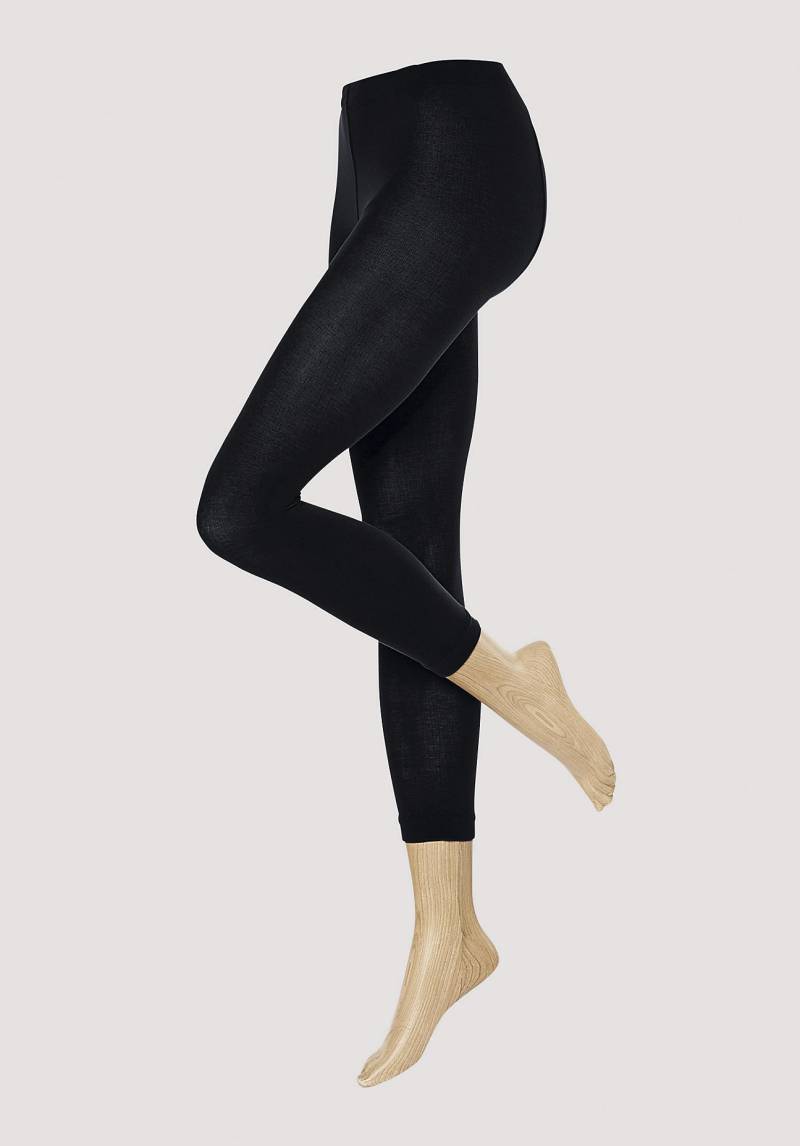 hessnatur Feinstrumpf-Leggings aus Bio-Baumwolle - schwarz Grösse40/42 von hessnatur