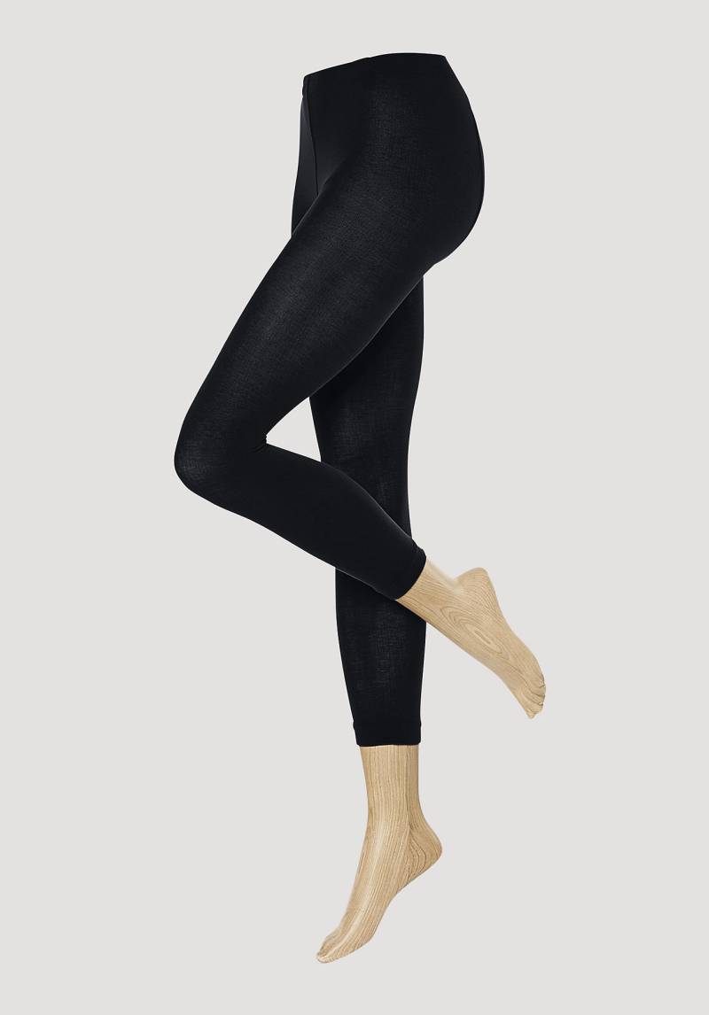 hessnatur Feinstrumpf-Leggings aus Bio-Baumwolle - schwarz Grösse44/46 von hessnatur