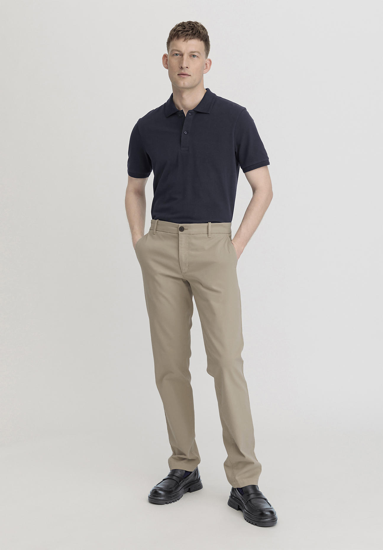 hessnatur Herren Chino LENN Regular aus Bio-Baumwolle - beige Grösse32/32 von hessnatur