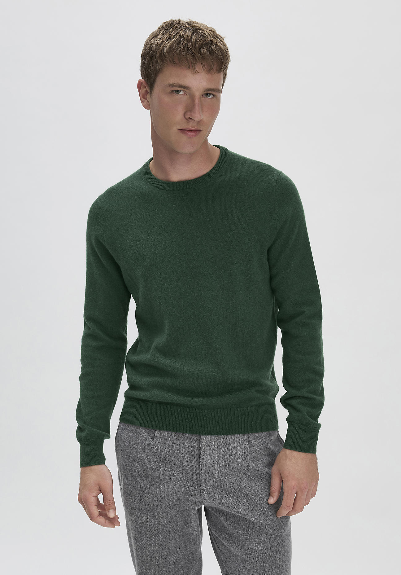 hessnatur Herren FTC × HESSNATUR Pullover Regular aus Kaschmir - grün Grösse48 von hessnatur