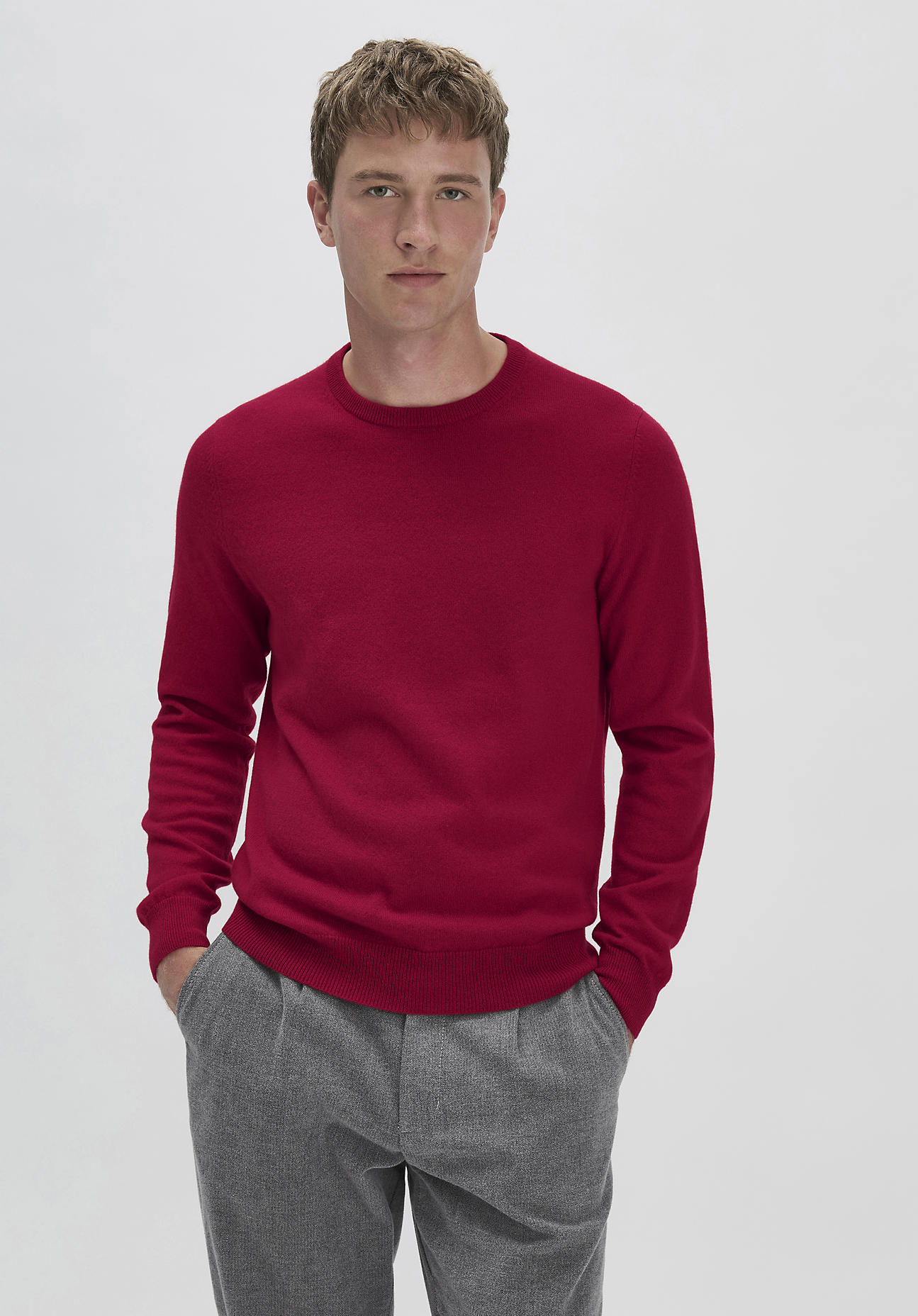 hessnatur Herren FTC × HESSNATUR Pullover Regular aus Kaschmir - rot Grösse48 von hessnatur