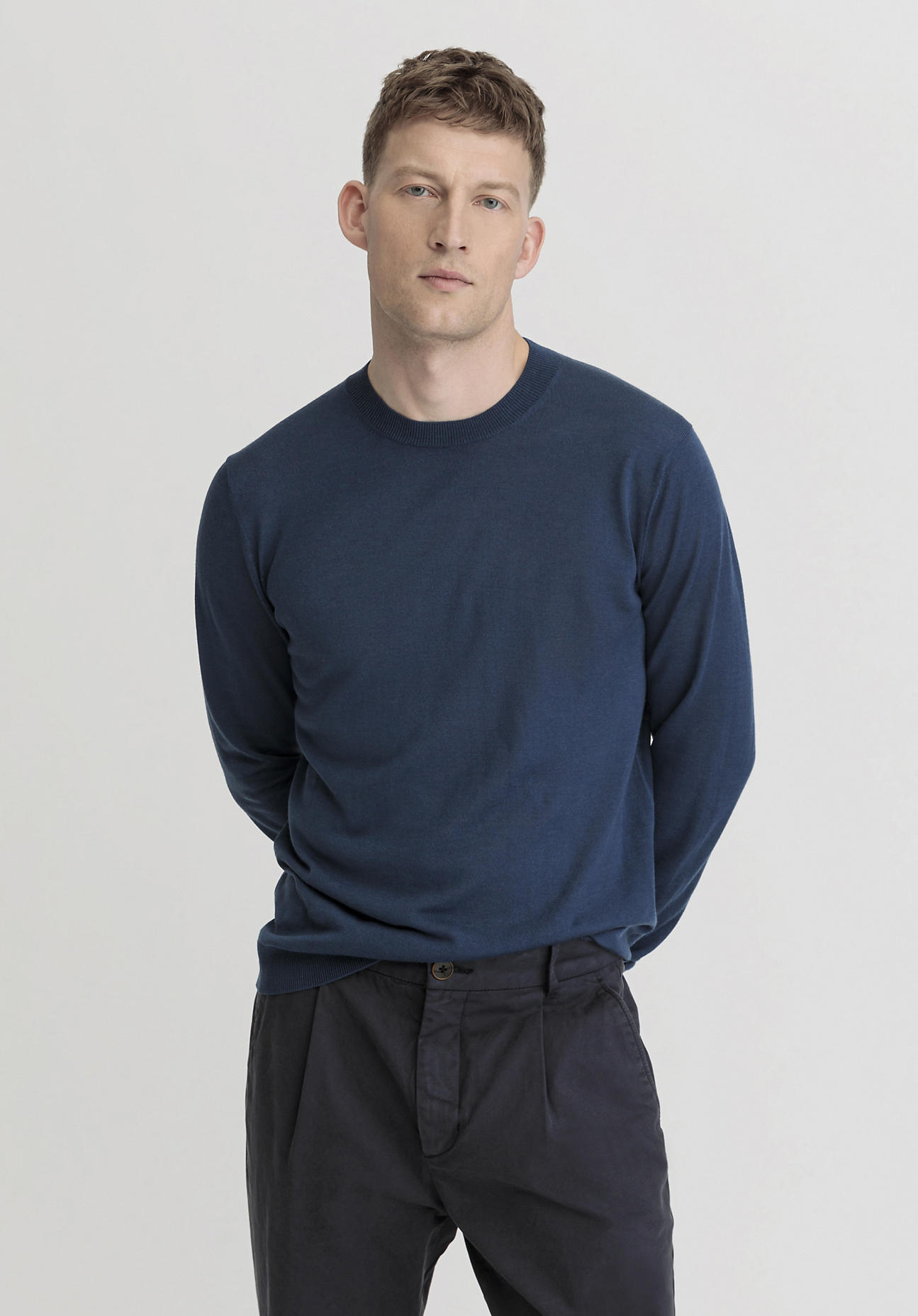 hessnatur Herren Pullover Regular aus Bio-Merinowolle - blau Grösse46 hessnatur Herren Pullover Regular aus Bio-Merinowolle - blau Grösse46 von hessnatur