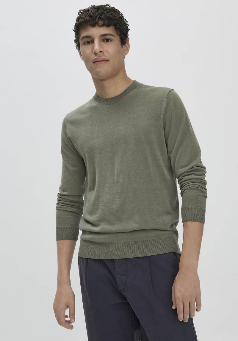 hessnatur Herren Pullover Regular aus Bio-Merinowolle - grün Grösse50 von hessnatur