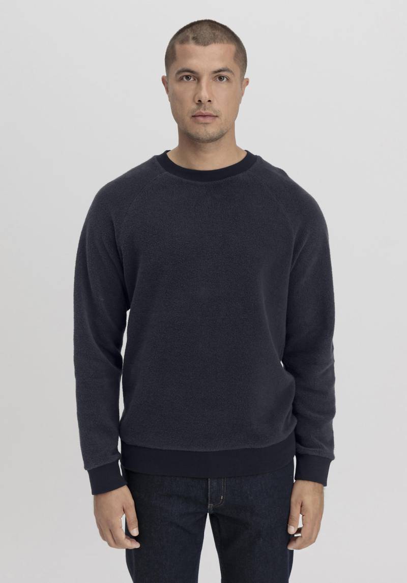 hessnatur Herren Fleece Sweatshirt Relaxed aus Bio-Baumwolle - blau Grösse46 von hessnatur