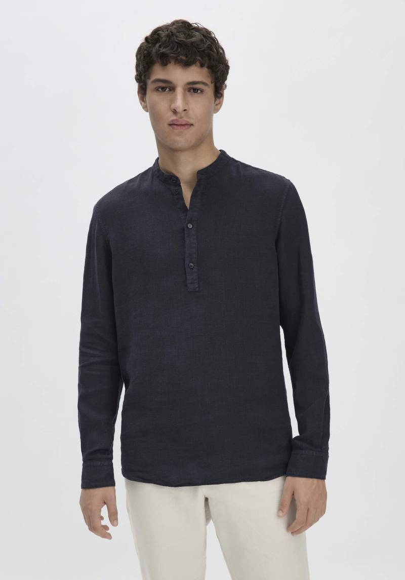 hessnatur Herren Hemd Regular aus Leinen - blau GrösseL (41/42) von hessnatur