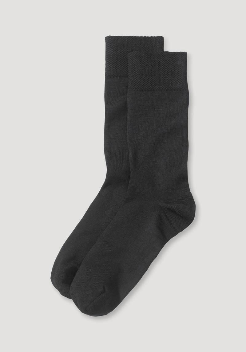 hessnatur Herren Merino-Socken im aus Bio-Merinowolle mit Bio-Baumwolle - schwarz Grösse43-45 von hessnatur