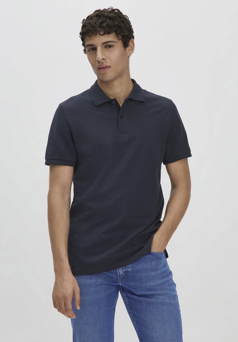 hessnatur Herren Piqué Polo Regular aus Bio-Baumwolle - blau Grösse46 von hessnatur