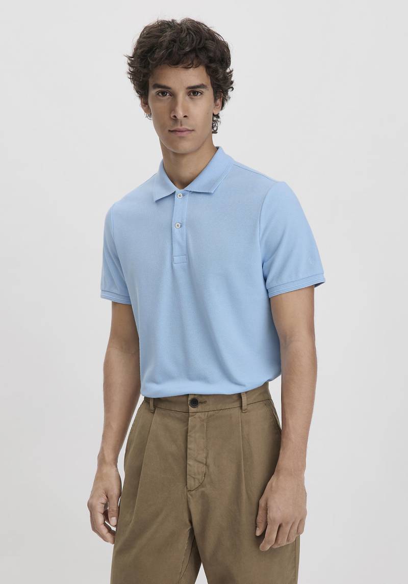 hessnatur Herren Piqué Polo Regular aus Bio-Baumwolle - blau Grösse46 von hessnatur