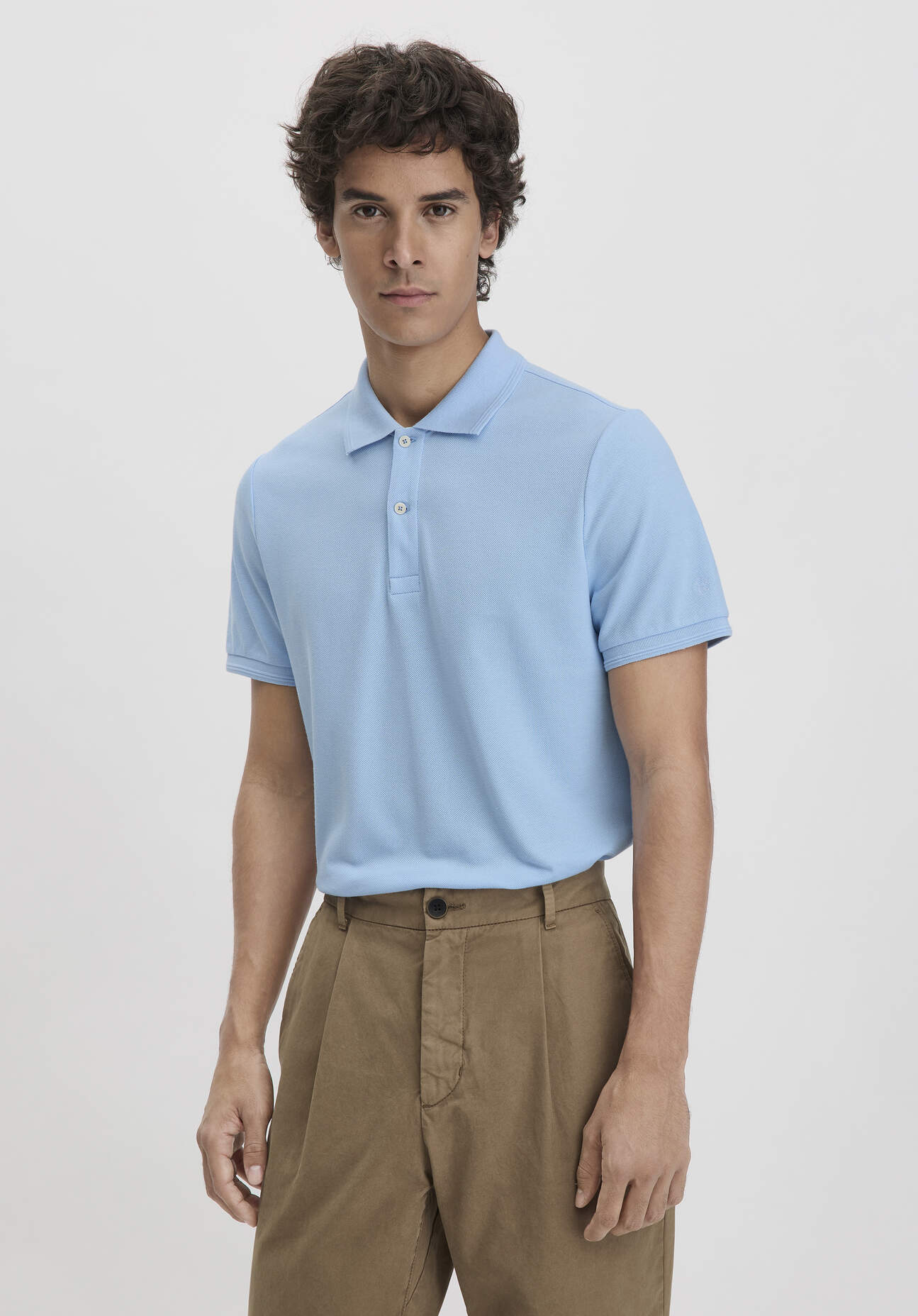 hessnatur Herren Piqué Polo Regular aus Bio-Baumwolle - blau Grösse48 von hessnatur