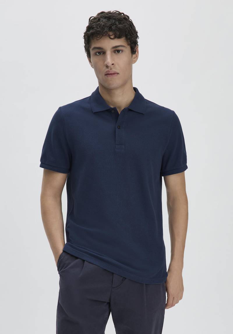 hessnatur Herren Piqué Polo Regular aus Bio-Baumwolle - blau Grösse50 von hessnatur