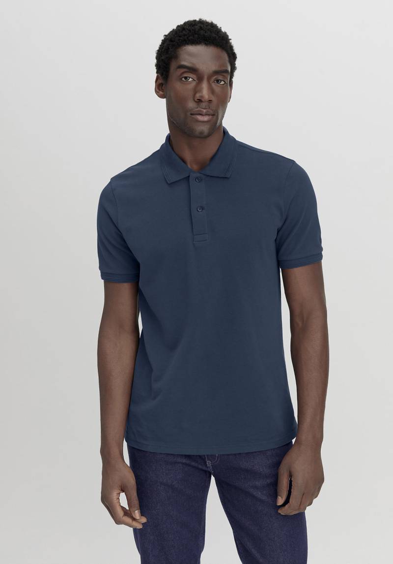 hessnatur Herren Polo Regular aus Bio-Baumwolle - blau Grösse48 von hessnatur