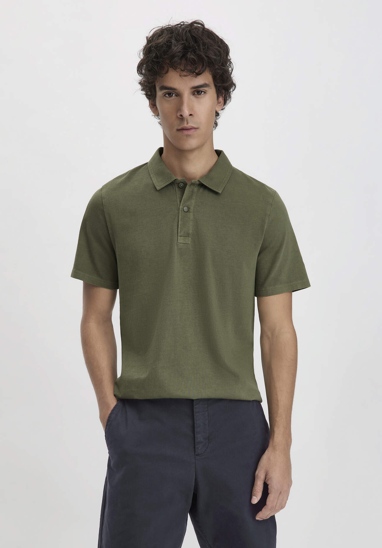 hessnatur Herren Polo Regular aus Bio-Baumwolle - grün Grösse54 von hessnatur