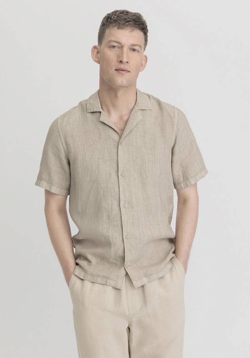 hessnatur Herren Resort Hemd Relaxed aus Leinen - beige GrösseXS (37/38) von hessnatur