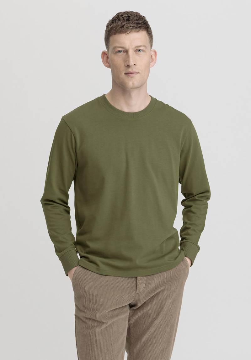 hessnatur Herren Shirt Langarm Relaxed aus Bio-Baumwolle - grün Grösse48 von hessnatur