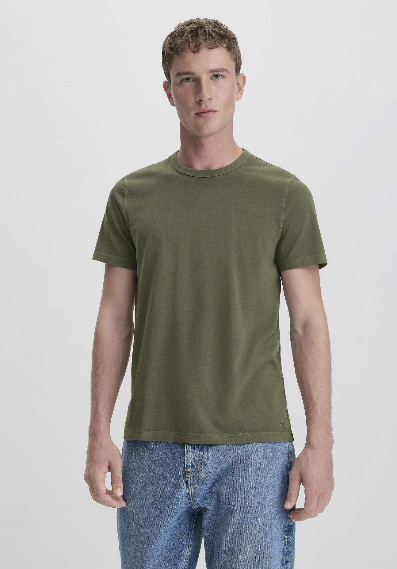 hessnatur Herren Shirt Regular aus Bio-Baumwolle - grün Grösse46 von hessnatur