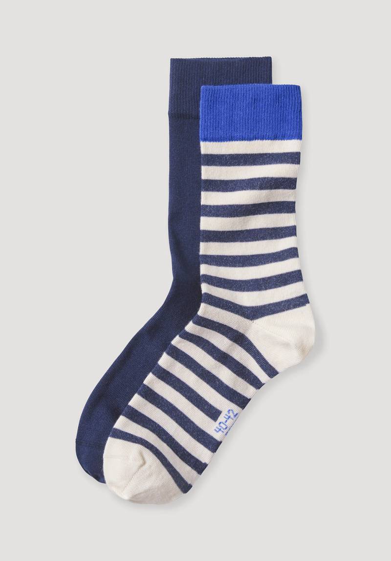 hessnatur Herren Socken im aus Bio-Baumwolle - blau Grösse40-42 von hessnatur