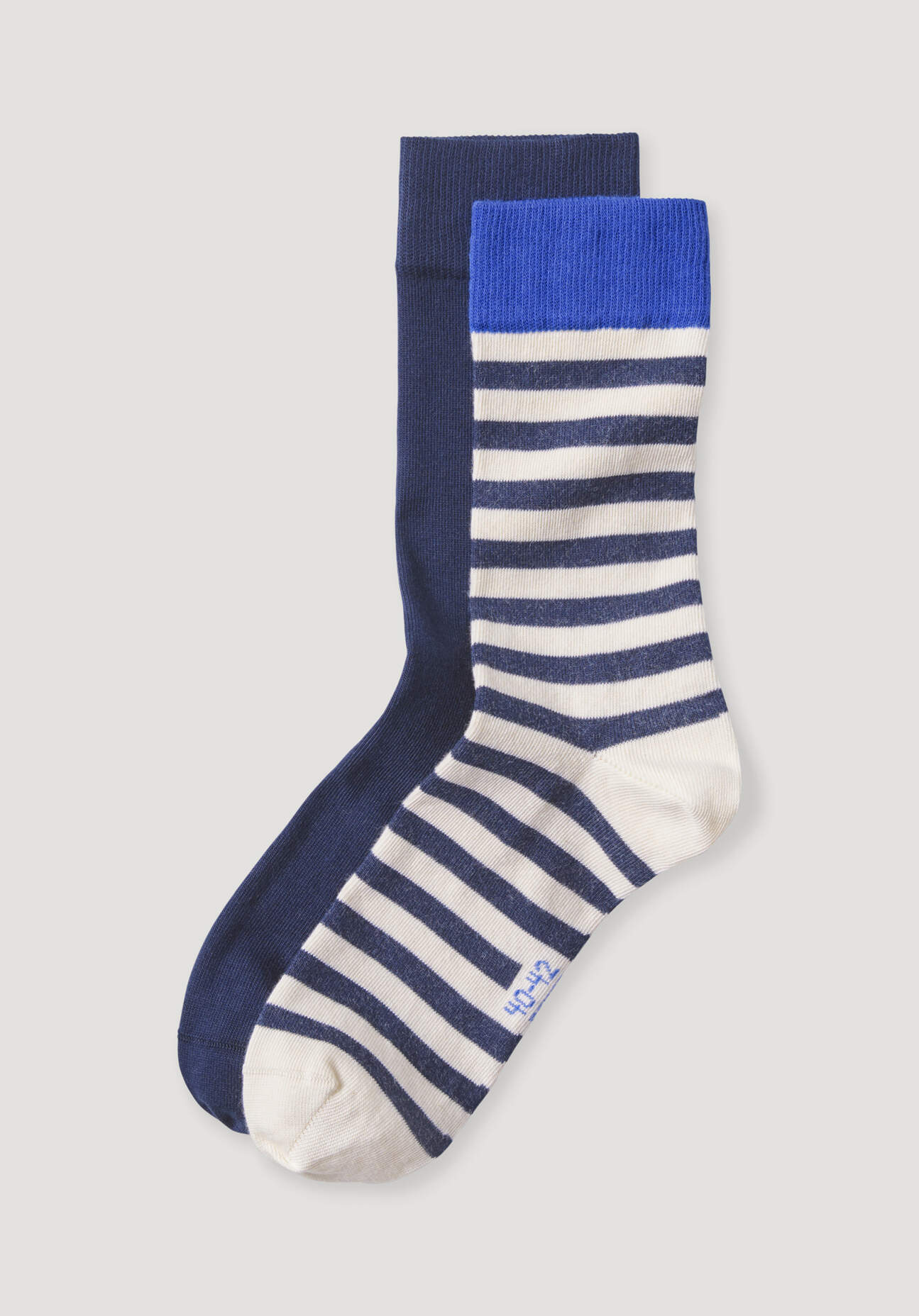 hessnatur Herren Socken im aus Bio-Baumwolle - blau Grösse43-45 von hessnatur