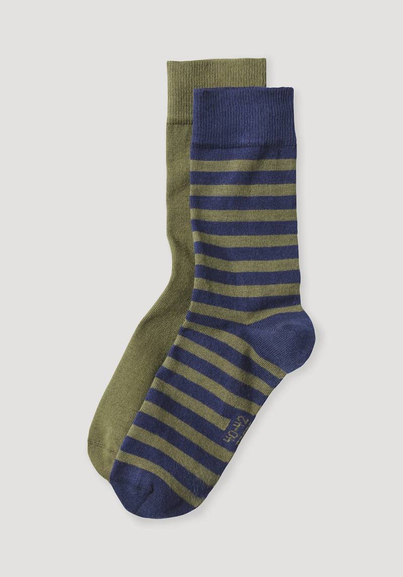 hessnatur Herren Socken im aus Bio-Baumwolle - grün Grösse40-42 von hessnatur