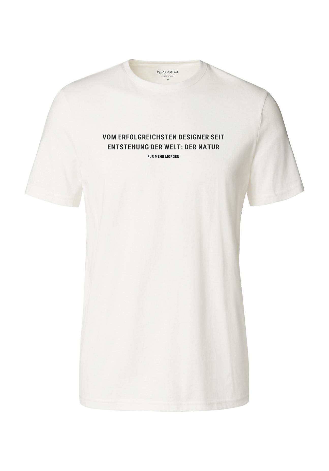hessnatur Herren Statement Shirt aus Bio-Baumwolle - weiß Grösse48 von hessnatur