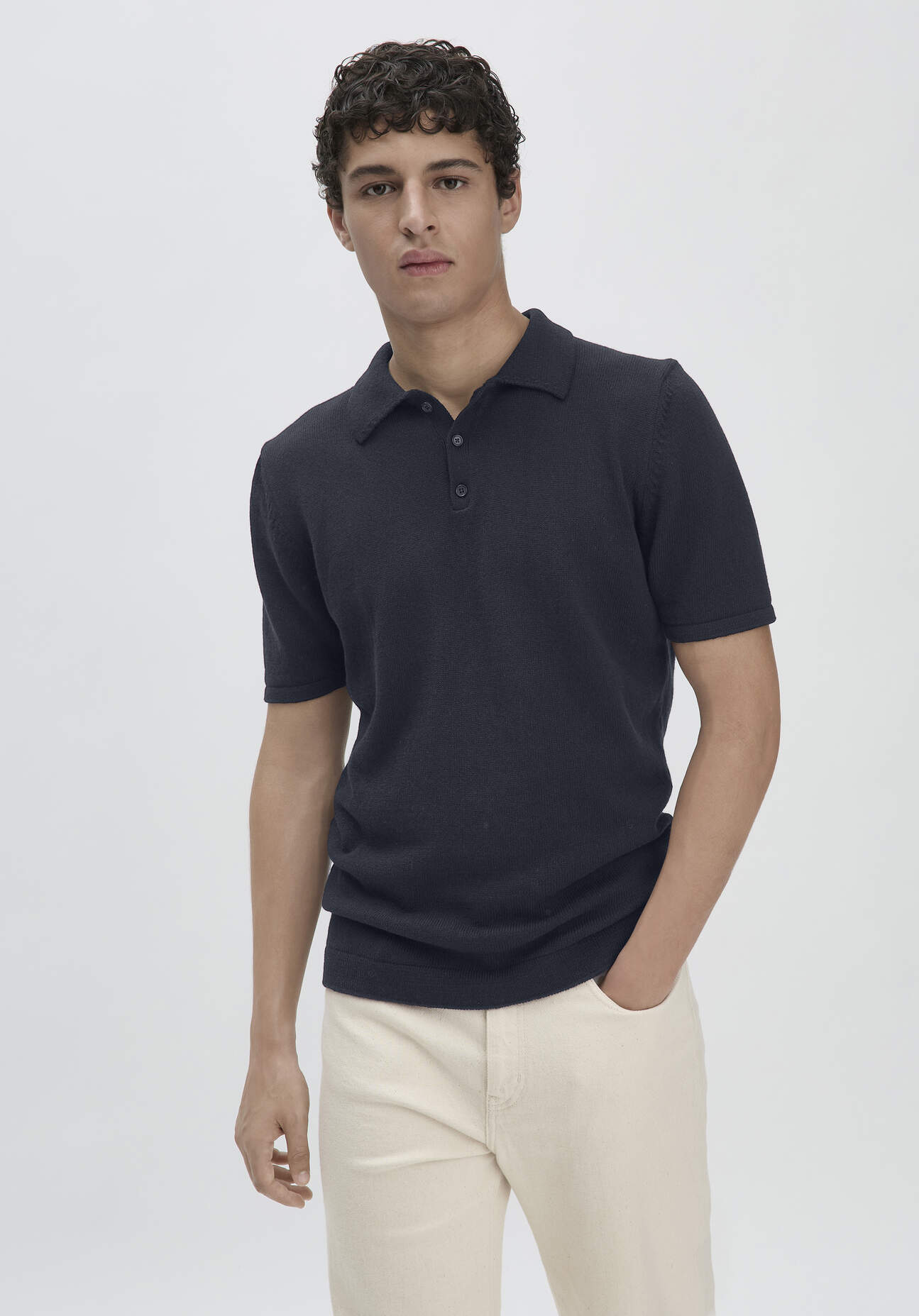 hessnatur Herren Strick-Polo Regular aus Bio-Baumwolle - blau Grösse48 hessnatur Herren Strick-Polo Regular aus Bio-Baumwolle - blau Grösse48 von hessnatur