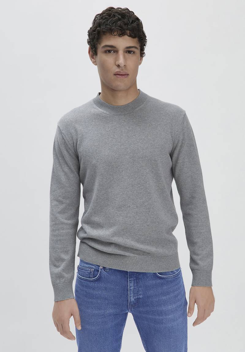 hessnatur Herren Strick Pullover Regular aus Bio-Baumwolle - grau Grösse52 von hessnatur