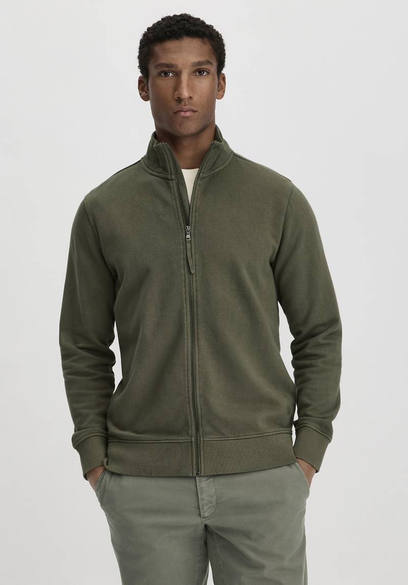 hessnatur Herren Sweat Zip-Jacke Regular aus Bio-Baumwolle - grün Grösse46 von hessnatur