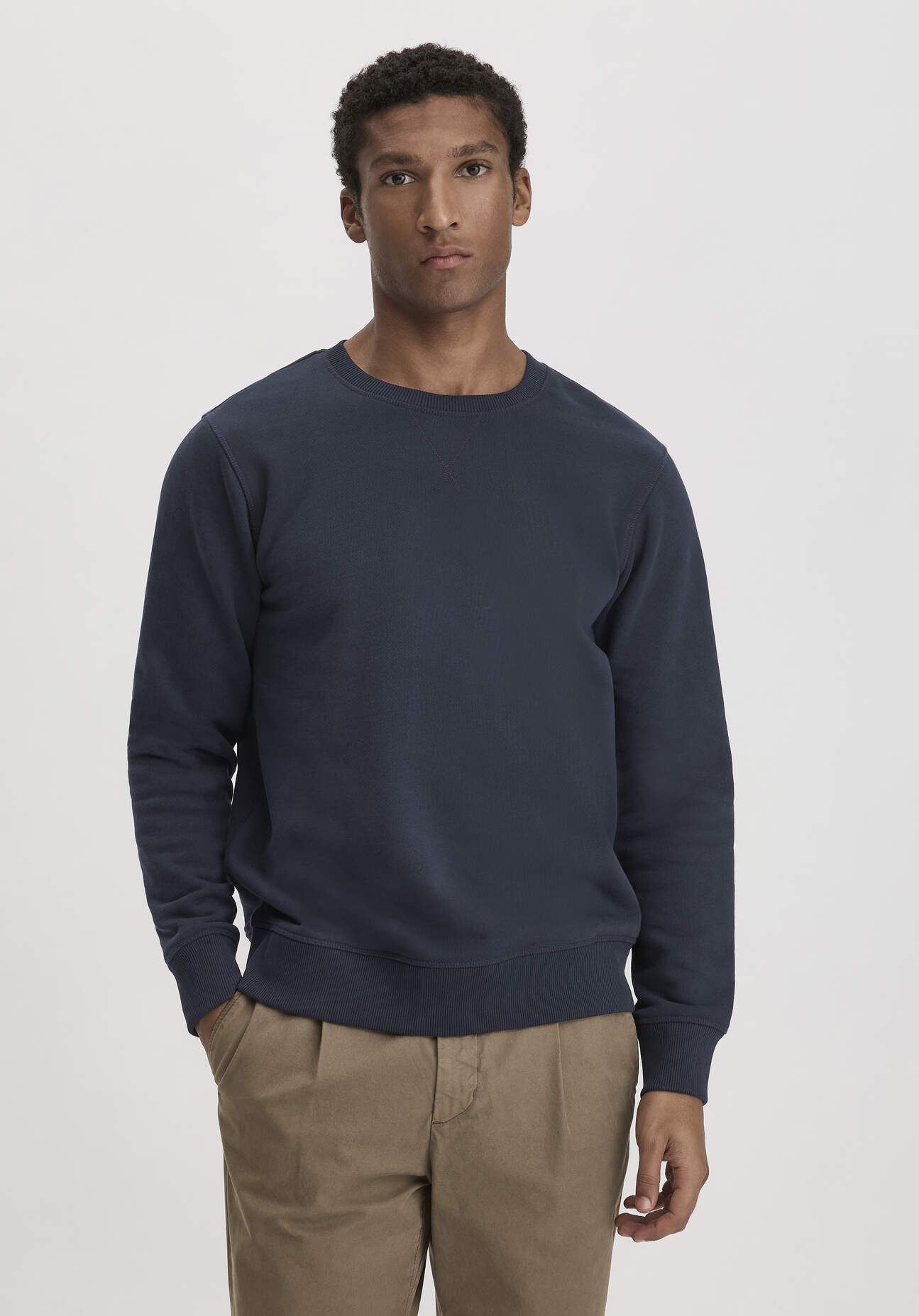 hessnatur Herren Sweatshirt Regular aus Bio-Baumwolle - blau Grösse46 von hessnatur