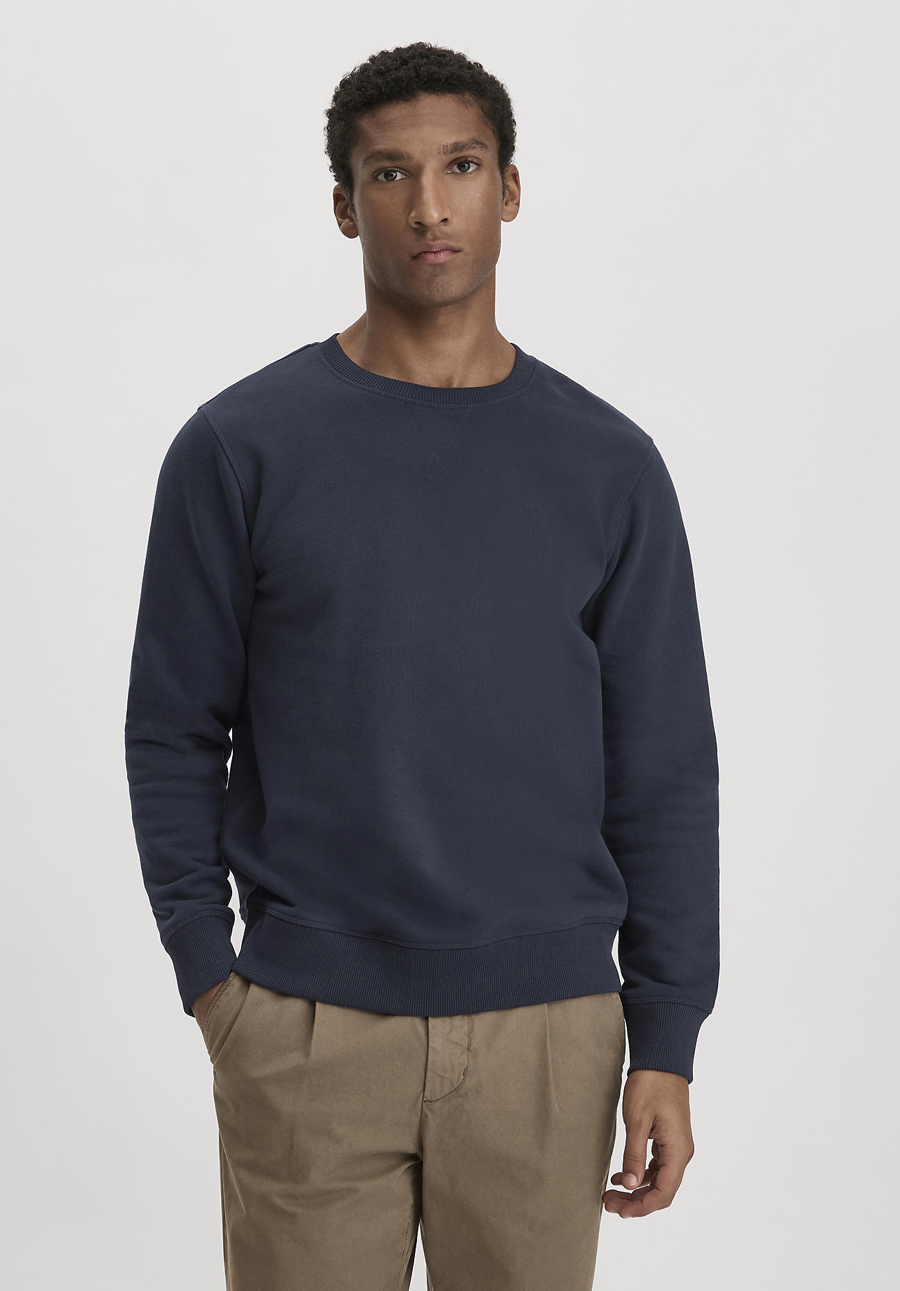 hessnatur Herren Sweatshirt Regular aus Bio-Baumwolle - blau Grösse52 von hessnatur