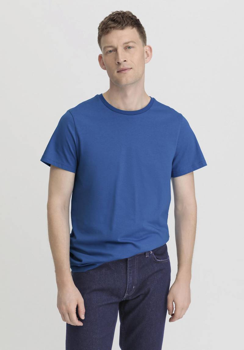 hessnatur Herren T-Shirt Regular aus Bio-Baumwolle - blau Grösse50 von hessnatur