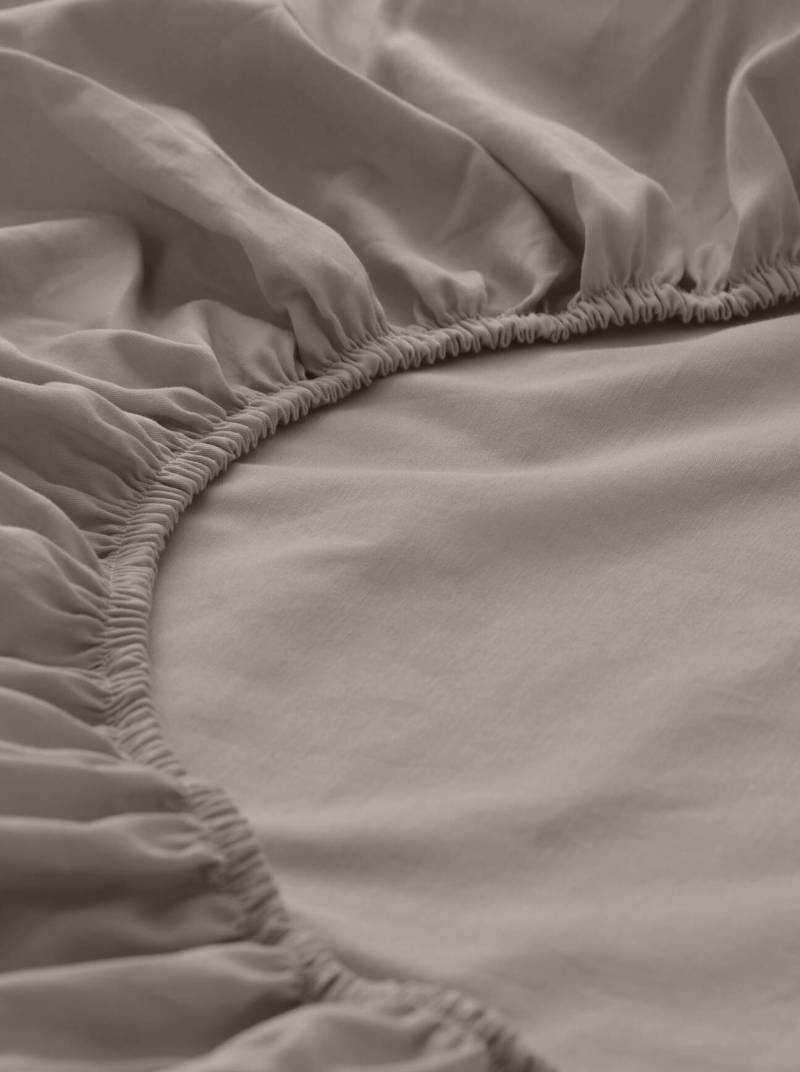 hessnatur Jersey Spannbettlaken aus Bio-Baumwolle - beige Grösse180x200 cm von hessnatur