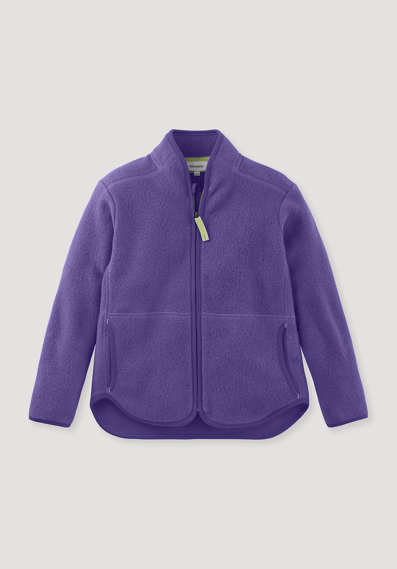 hessnatur Kinder Fleece Jacke Regular aus Bio-Baumwolle - lila Grösse158/164 von hessnatur