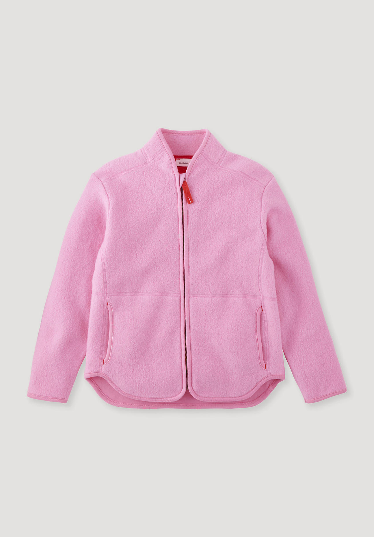 hessnatur Kinder Fleece Jacke Regular aus Bio-Baumwolle - rosa Grösse134/140 von hessnatur