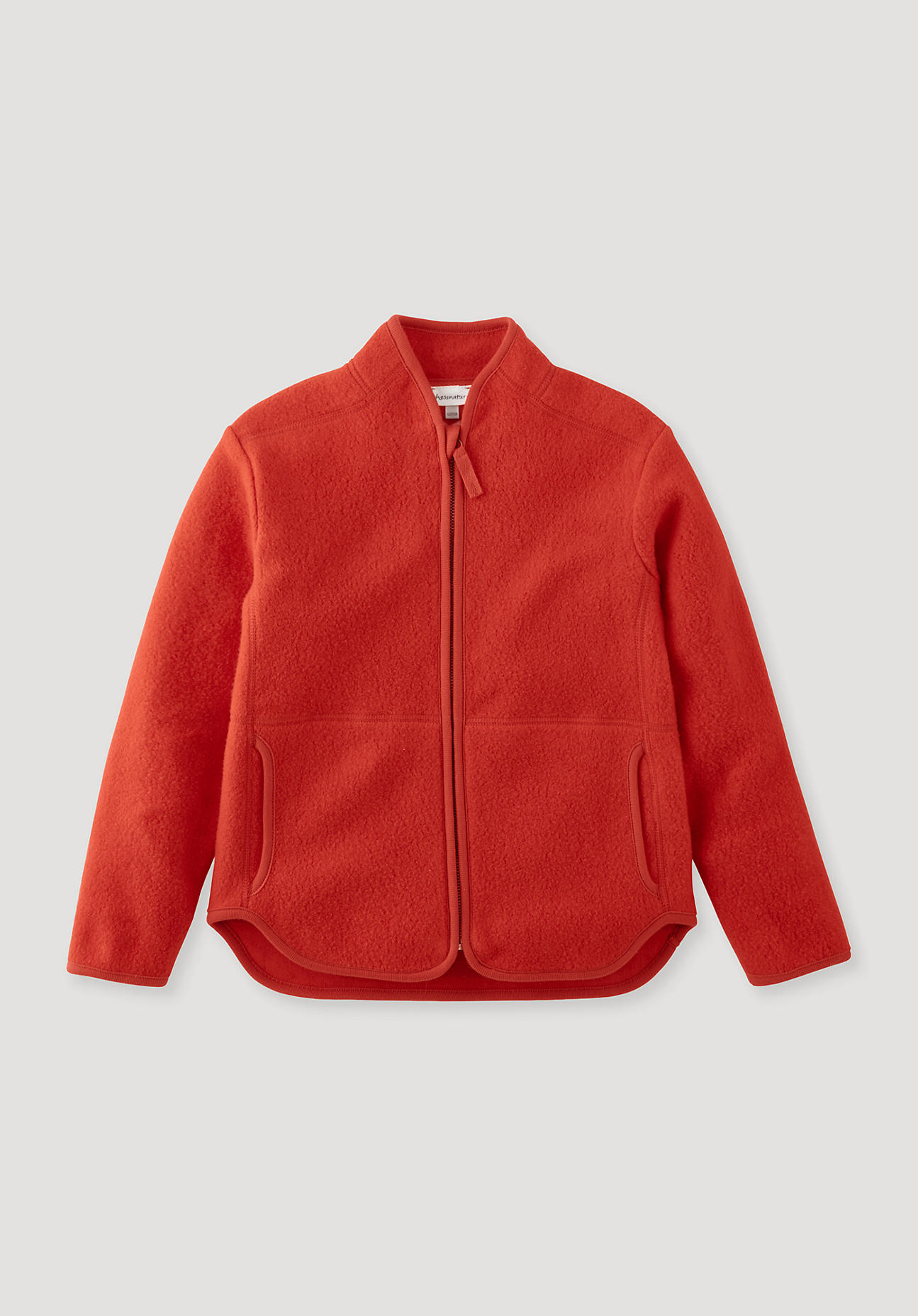 hessnatur Kinder Fleece Jacke Regular aus Bio-Baumwolle - rot Grösse110/116 von hessnatur